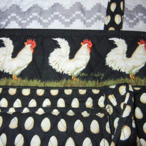 Vera Bradley Tote • Vintage * Chanticleer Chicken and Egg Purse Tote 15inx12in - Picture 4 of 11
